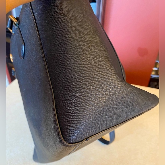 TORCH BURCH Small Robinson Black Saffiano Leather Tote Bag, GUC - Picture 6 of 16